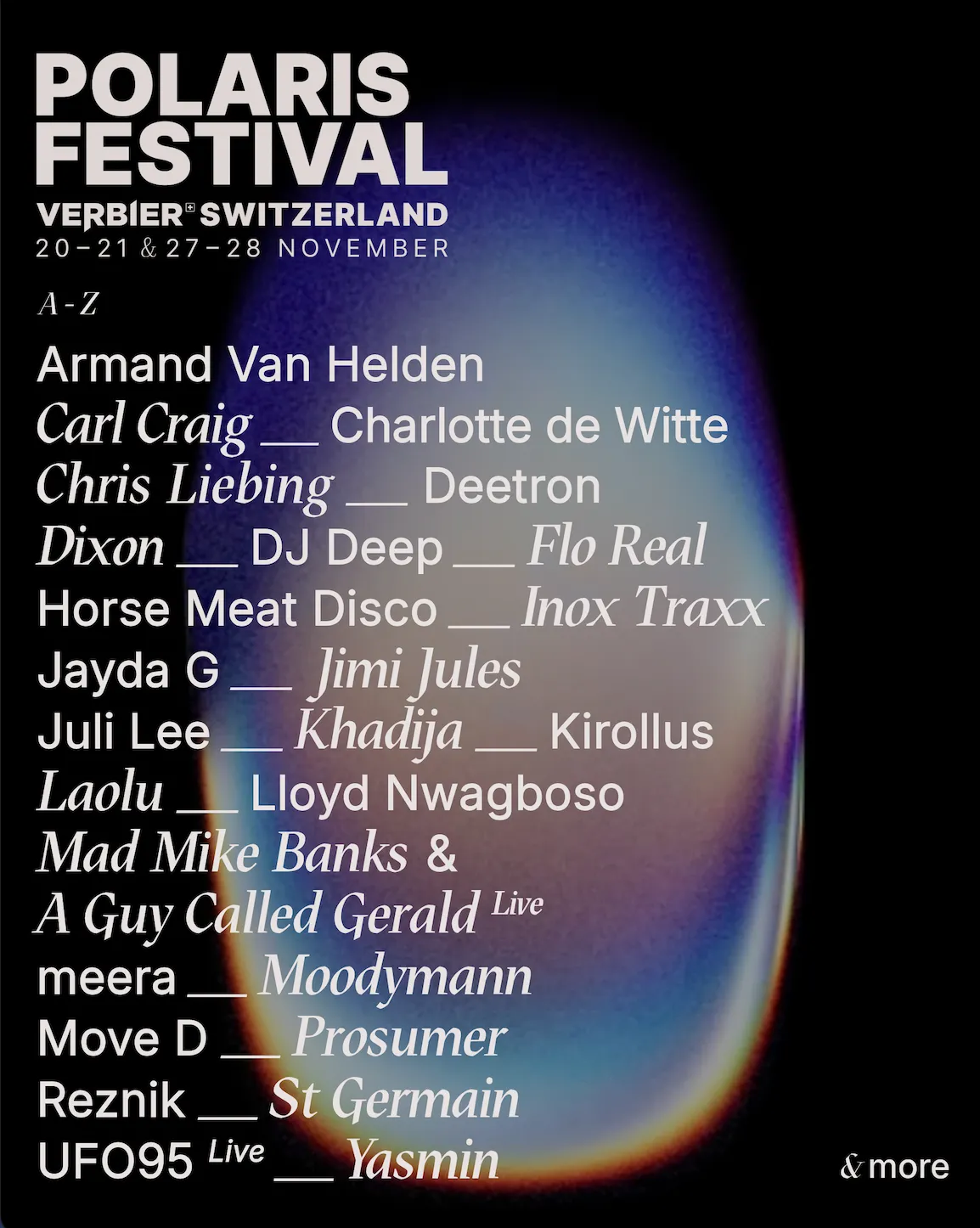 Affiche : Polaris Festival 2026, au Verbier, vendredi 20 novembre