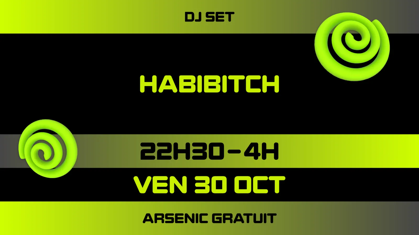 Affiche : Habibitch Marathon House Party, à l’Arsenic, vendredi 30 octobre